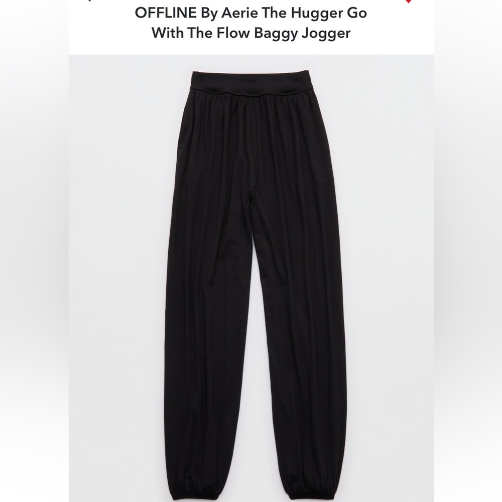NWT OFFLINE by aerie “The Hugger” Go with the Flow baggy jogger size S, black. - Picture 4 of 7